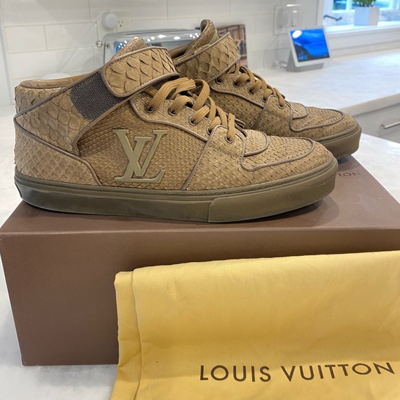 Louis Vuitton Mens 9 Python Alcapulco High Top Trainer Sneakers - Picture 2 of 9